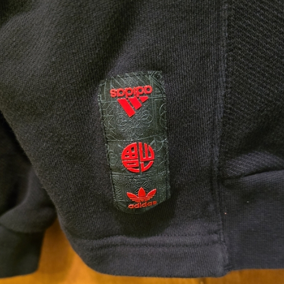 Adidas Women's Black Hoodie with Red Logo Patch - Picture 4 of 6